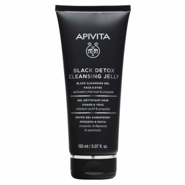 Apivita Black Dettox Cleansing Jelly Πρόσωπο-Μάτια 150ml