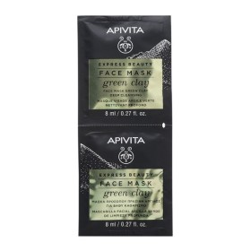 Apivita Express Beauty Μάσκα Για Βαθύ Καθαρισμό Με Πράσινη Άργιλο 2 Χ 8 ml