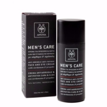 Apivita Men's Care κρέμα Προσώπου-Ματιών Κατά Των Ρυτίδων & Της Κούρασης Με Κάρδαμο & Πρόπολη 50 ml