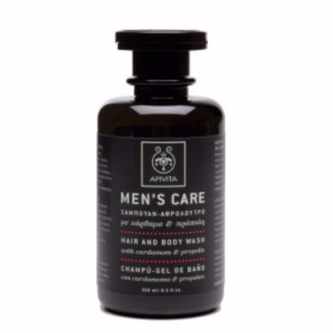 Apivita Men's Care Σαμπουάν-Αφρόλουτρο Με Κάρδαμο & Πρόπολη 250 ml