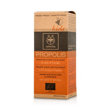 Apivita Propolis Kids Βιολογικό Σιρόπι Για Το Λαιμό Με Μέλι & Θυμάρι 150 ml