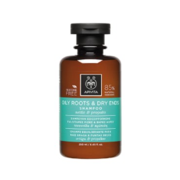 Apivita Σαμπουάν Εξισορρόπησης Για Λιπαρές Ρίζες & Ξηρές Άκρες Με Τσουκνίδα & Πρόπολη 250 ml