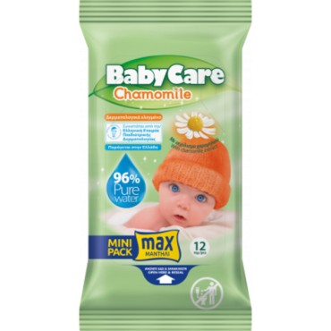 BabyCare Chamomile Baby Wipes Mini Pack x 12 Τμχ
