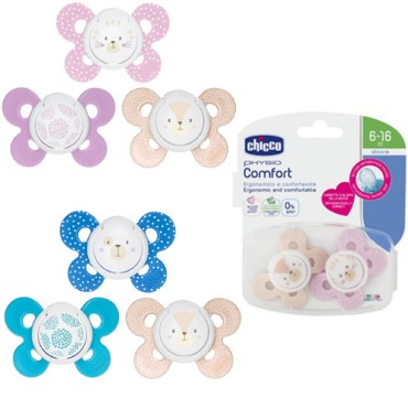 Chicco Physio Comfort Πιπίλες Σιλικόνης 2 Τμχ Με Θήκη 6-16Μ (74933.21)