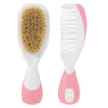 Chicco Βούρτσα-Χτένα Φυσική Τρίχα Ροζ (06569-10)