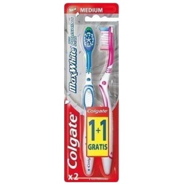 Colgate Max White Οδοντόβουρτσα Medium 1+1 Δώρο