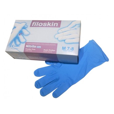 Filoskin Γάντια Νιτριλίου Χωρίς Πούδρα Medium Blue X 100 Τμχ