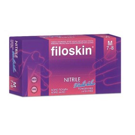 Filoskin Γάντια Νιτριλίου Χωρίς Πούδρα Violet Blue Μωβ Medium x 100 Τμχ
