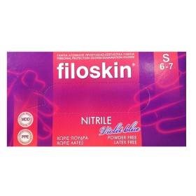 Filoskin Γάντια Νιτριλίου Χωρίς Πούδρα Violet Blue Μωβ Small x 100 Τμχ