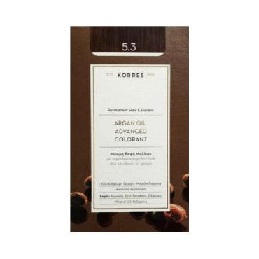 Korres Argan Oil Advanced Colorand 5.3 Καστανό Ανοιχτό/Μελί 50 ml