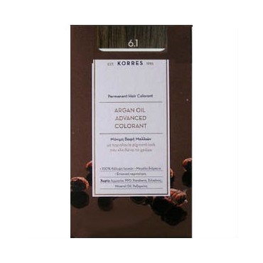 Korres Argan Oil Advanced Colorand 6.1 Ξανθό Σκούρο Σαντρέ 50 ml