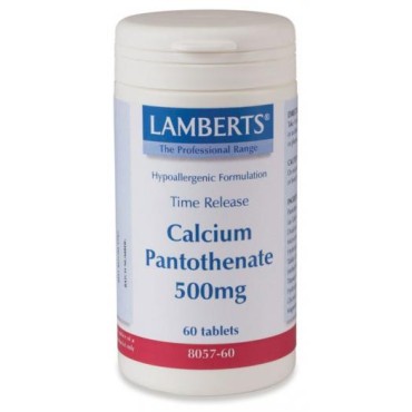 Lamberts Calcium Pantothenate B5 500 mg T/R X 60 Tabs (B-5)