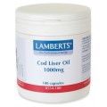 Lamberts Cod Liver Oil 1000 mg X 180 Caps (Ω3 & Vitamin A,D & E)
