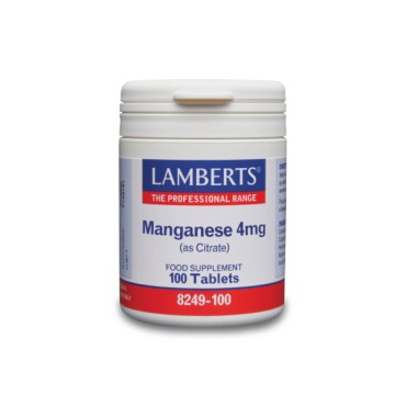 Lamberts Manganese 4 mg (As Citrate) x 100 Tabs