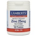 Lamberts Zinc 25 mg (Citrate) X 120 Tabs