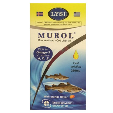 Medichrom Murol Μουρουνέλαιο Με Γεύση Πορτοκάλι 250 ml