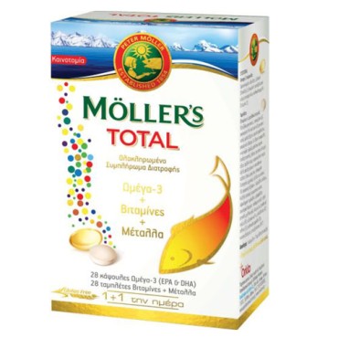 Moller's Total 28 Caps Omega-3 + 28 Tabs Βιταμίνες & Μέταλλα