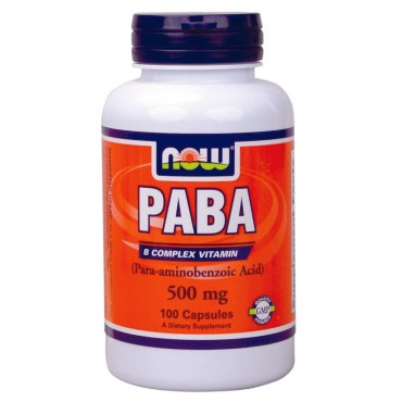 Now Foods Paba 500 mg (Para-Aminobenzoic Acid) X 100 Caps