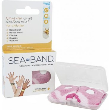 Sea Band Βραχιόλι Ναυτίας Παιδικό Ροζ Χ 2 Τμχ