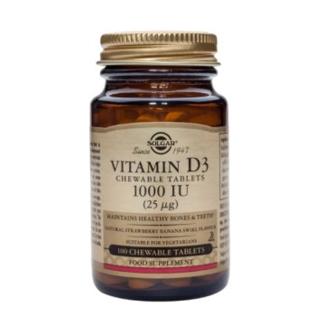 Solgar Vitamin D-3 1000 IU X 100 Chewable Tabs