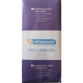 Karabinis Alfashield Γάζες 8PLY Μη Αποστειρωμένες 5 X 5 cm X 100 Τμχ