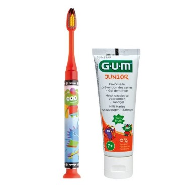 Gum 903 Red Toothbrush 1 Minute Time Light + Δώρο Gum Junior 7+ Tutti Fruitti Paste 50ml