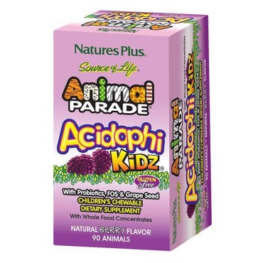 Nature's Plus Animal Parade Acidophi-Kidz Berry Flavor 90 μασώμενες ταμπλέτες