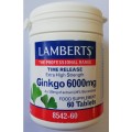 Lamberts Ginkgo Biloba Extract 6000 mg X 60 Tabs