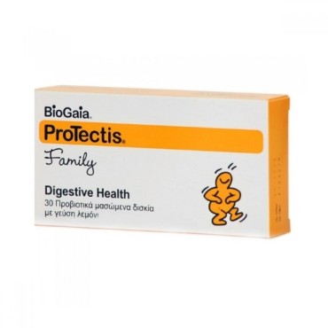 Biogaia Protectis Family Λεμόνι 30 Μασώμενα Δισκία