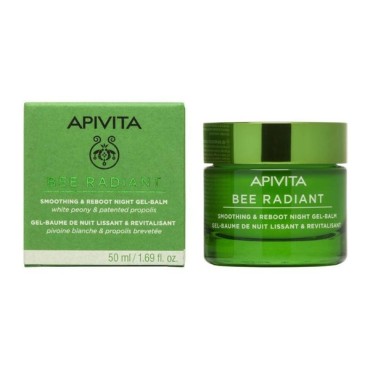 Apivita Bee Radiant Gel-Balm Νύχτας Με Λευκή Παιώνια Καί Πρόπολη Για Λείανση Και Αναζωογόνηση 50ml