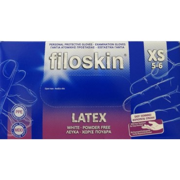 Filoskin Γάντια Latex Χωρίς Πόυδρα x-small x 100 Τμχ