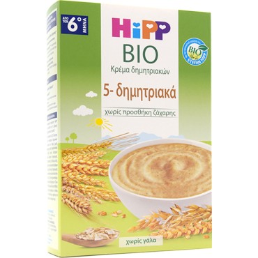 Hipp Bio Κρέμα 5 Δημητριακών Από Τον 6 Μήνα 200g