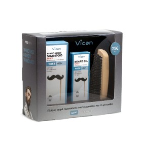 Vican Wise Men To Beard Or Not To Beard Set Shampoo Spicy 200ml & Beard Oil Spicy 30ml & Δώρο Beard Brush 1Τεμ