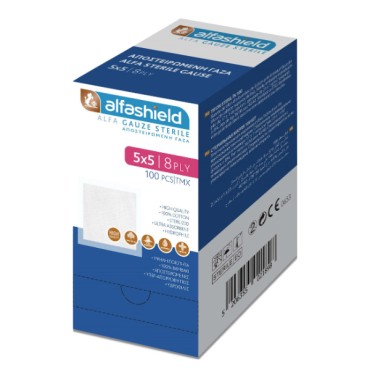 Karabinis Medical Αποστειρωμένο Επίθεμα Γάζας 5x 5cm 8ply 100Tμχ