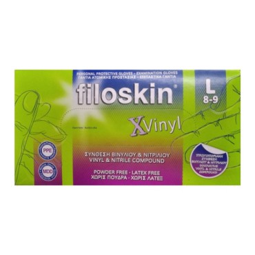 Filoskin Γάντια XVinyl Χωρίς Πούδρα Large x 100 Τμχ