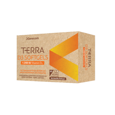Genecom Terra D3 Softgels 1200iu 60 μαλακές κάψουλες