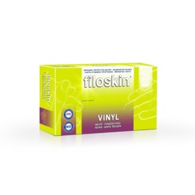 Filoskin Γάντια Βινυλίου Λευκά Χωρίς Πούδρα Large X 100 Τμχ