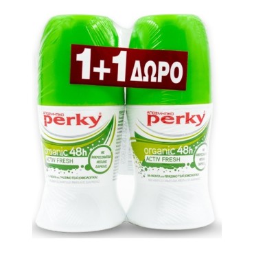 Perky Organic 48h Activ Fresh Roll On 1+1 Δώρο