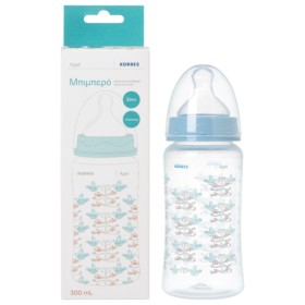 Korres Agali Πλαστικό Μπιμπερό 3m+ με Θηλή Σιλικόνης Μεσαίας Ροής 300ml