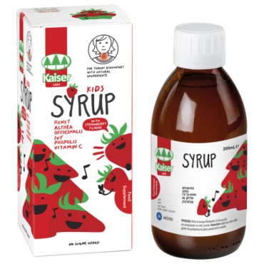 Kaiser Kids Σιρόπι με Γεύση Φράουλα για τον Ερεθισμένο Λαιμό 200ml