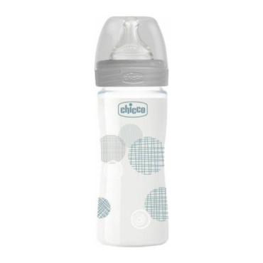 Chicco Γυάλινο Well Being 0m+ Grey 240ml