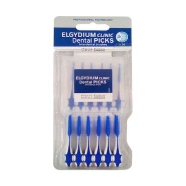 Elgydium Μεσοδόντιες Οδοντογλυφίδες σε χρώμα Μπλε 36τμχ