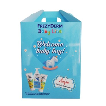 Frezyderm Baby Line Welcome Boy Baby Cream 175ml 2Τμχ + Baby Shampoo 300ml & Δώρο Νεσεσέρ Καροτσιού
