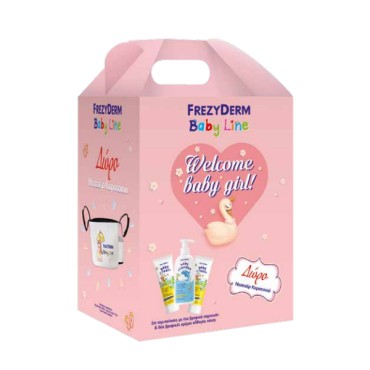 Frezyderm Baby Line Welcome Girl Baby Cream 175ml 2Τμχ + Baby Shampoo 300ml & Δώρο Νεσεσέρ Καροτσιού