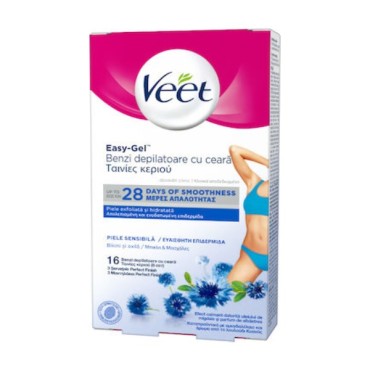 Veet Easy Gel Strips Sensitive Skin 16τμχ