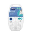Chicco 2 Θηλές Σιλικόνης 6+ Physio Teat Anti-Colic Ροή Φαγητού 1 Τμχ