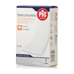 Pic Solution Stericompress Αποστειρωμένες Γάζες από Αγνό Βαμβάκι 18x40cm 12Τμχ