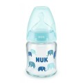 Nuk First Choice Γυάλινο Μπιμπερό Θηλή Σιλικόνης 0-6m 120ml (10.747.117)