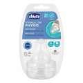 Chicco Physio Θηλή Σιλικόνης 20323.00 Μέτρια Ροή 2m+ 2τμχ