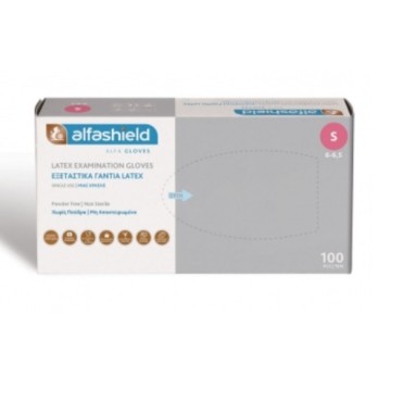 Karabinis Alfashield Γάντια Latex Χωρίς Πούδρα Small X 100 Τμχ